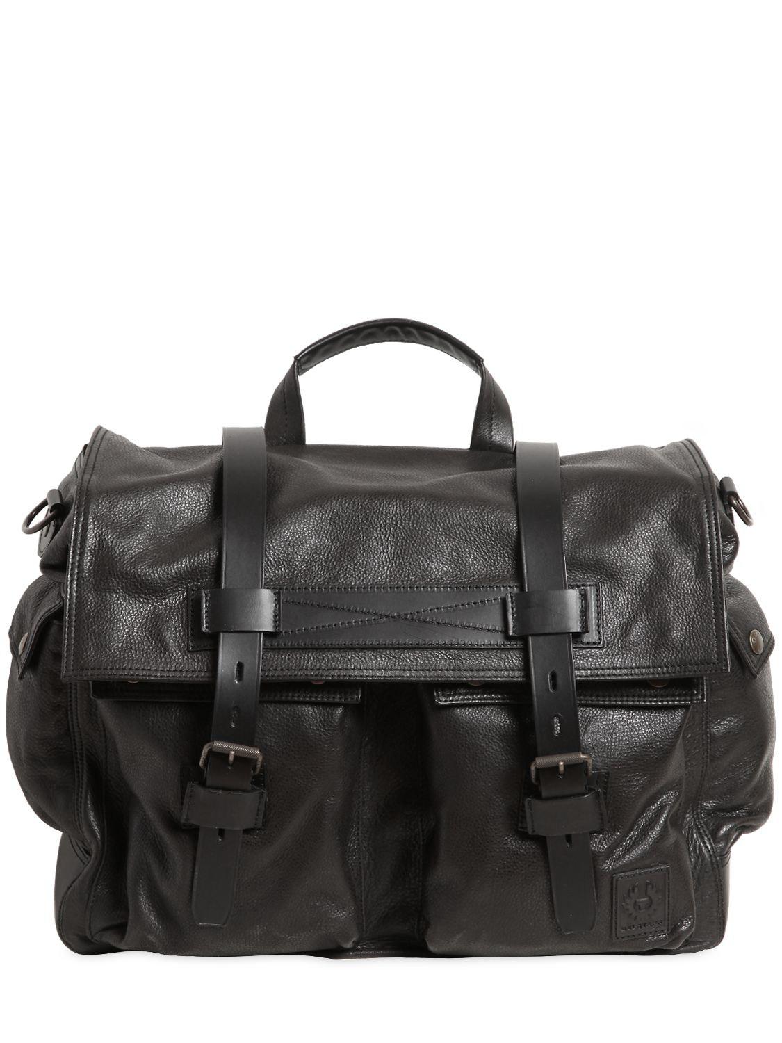 Belstaff Colonial Leather Messenger Bag in Black for Men - Lyst