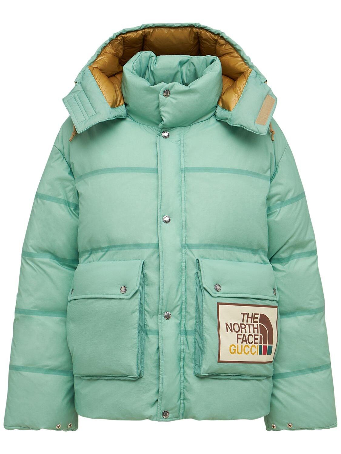 Gucci X The North Face Down Bomber Jacket in Green | Lyst