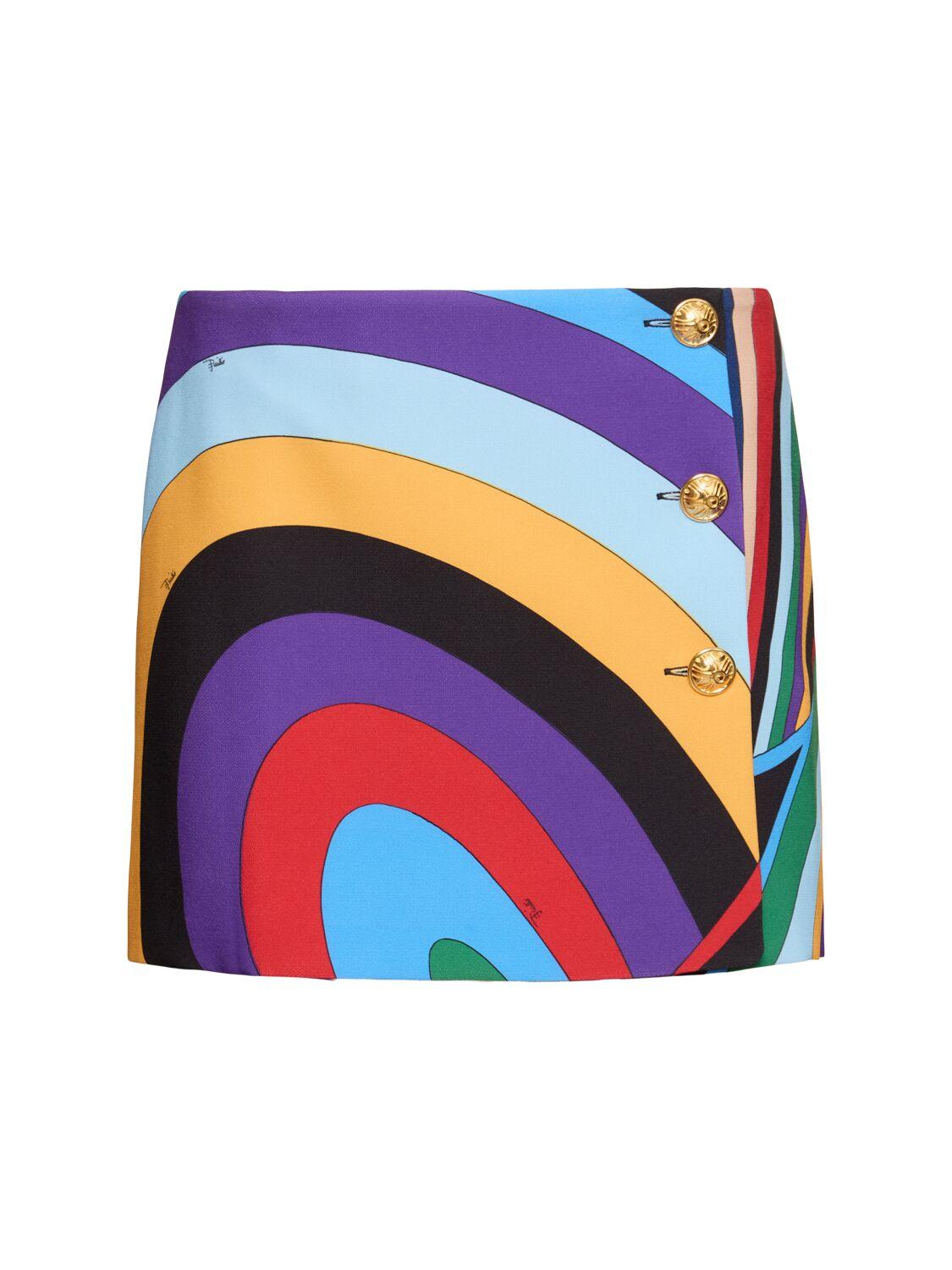 EMILIO PUCCI フラワーパターン ミニスカート S エミリオプッチ 【公式