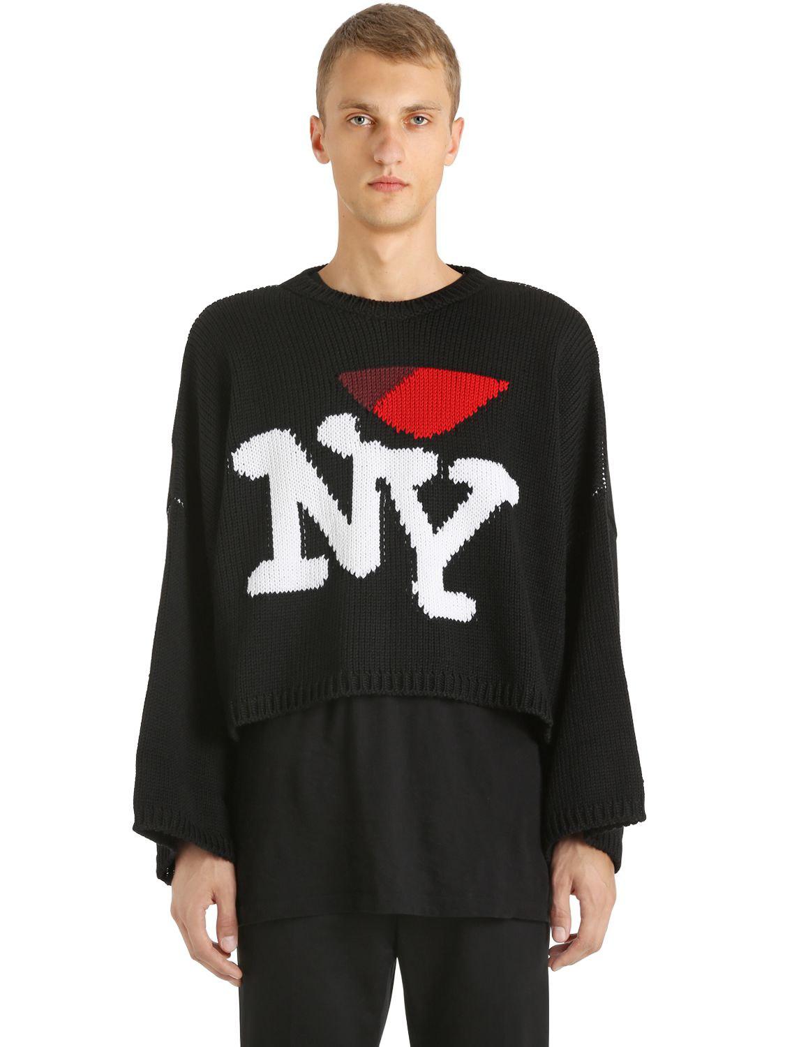 Raf Simons Wool Ny Jumper in Black for Men - Lyst