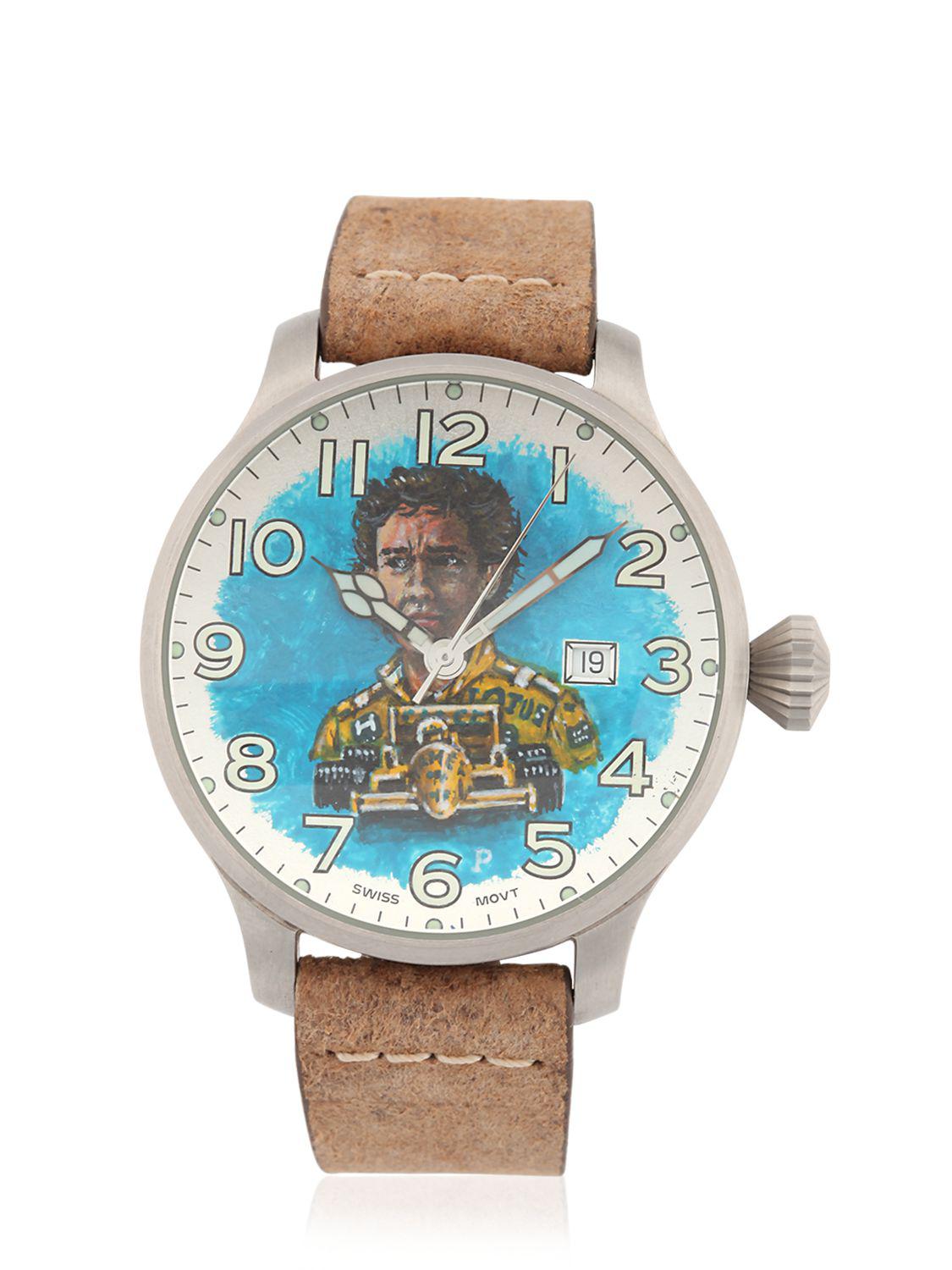 Proff Leather Ayrton Senna New Vintage Watch in Blue/Beige ...