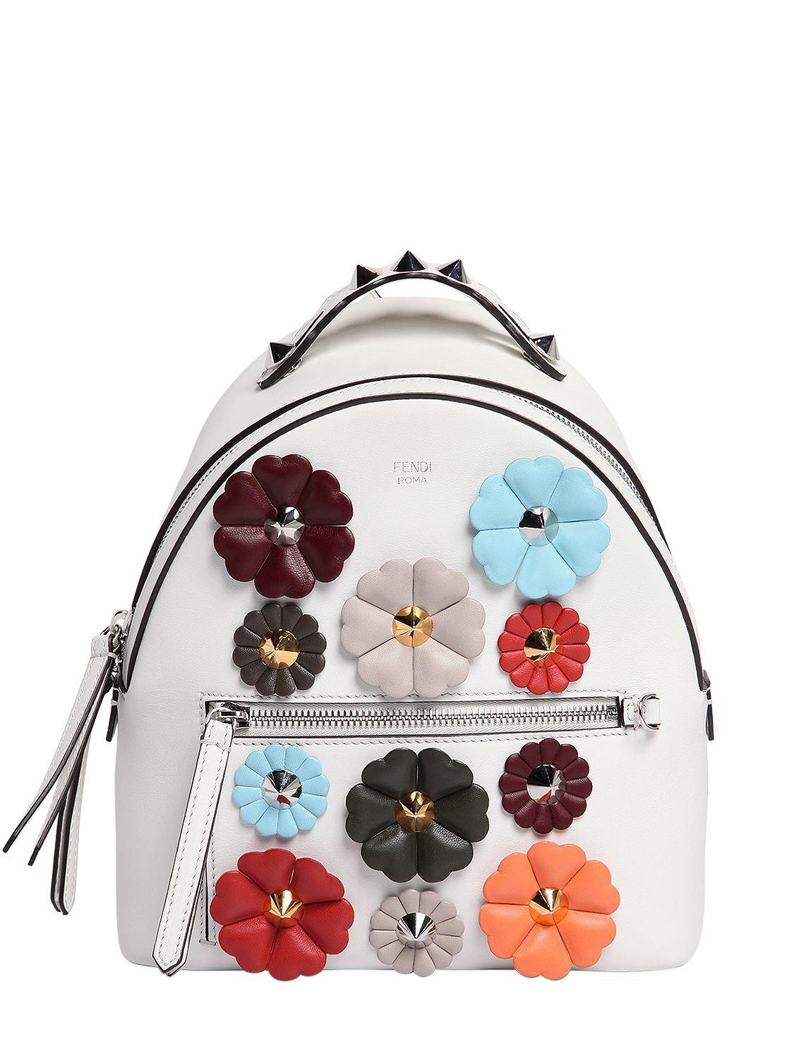 Fendi Flower-embellished Leather 