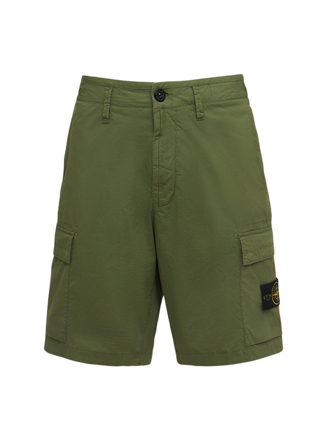 stone island cargo shorts green