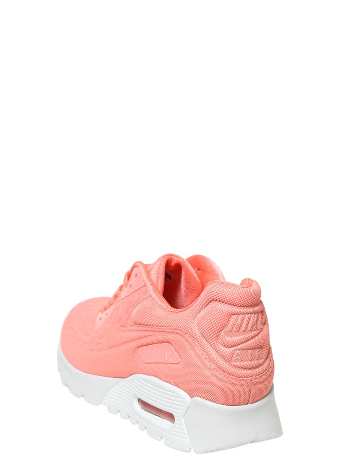 Nike Leather Air Max 90 Ultra Plush in Salmon Pink (Pink) - Lyst