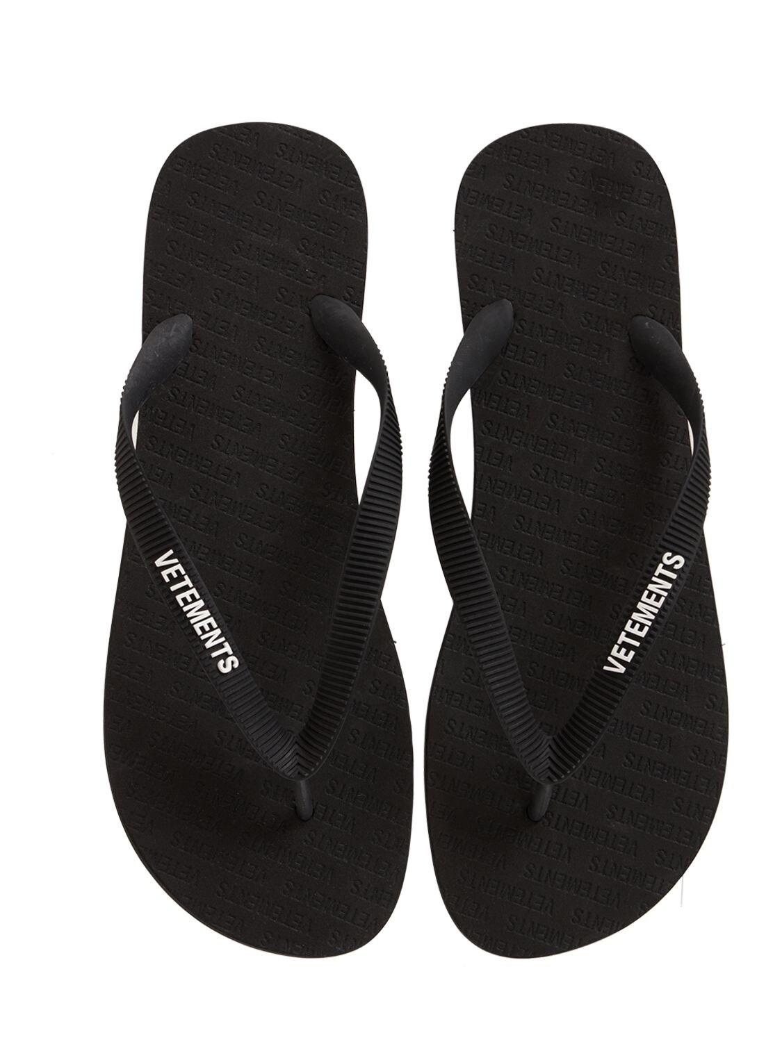 Vetements Logo Flip Flops in Black/White (Black) for Men - Lyst Vetements Logo Flip Flops in Black/White (Black) for Men - Lyst