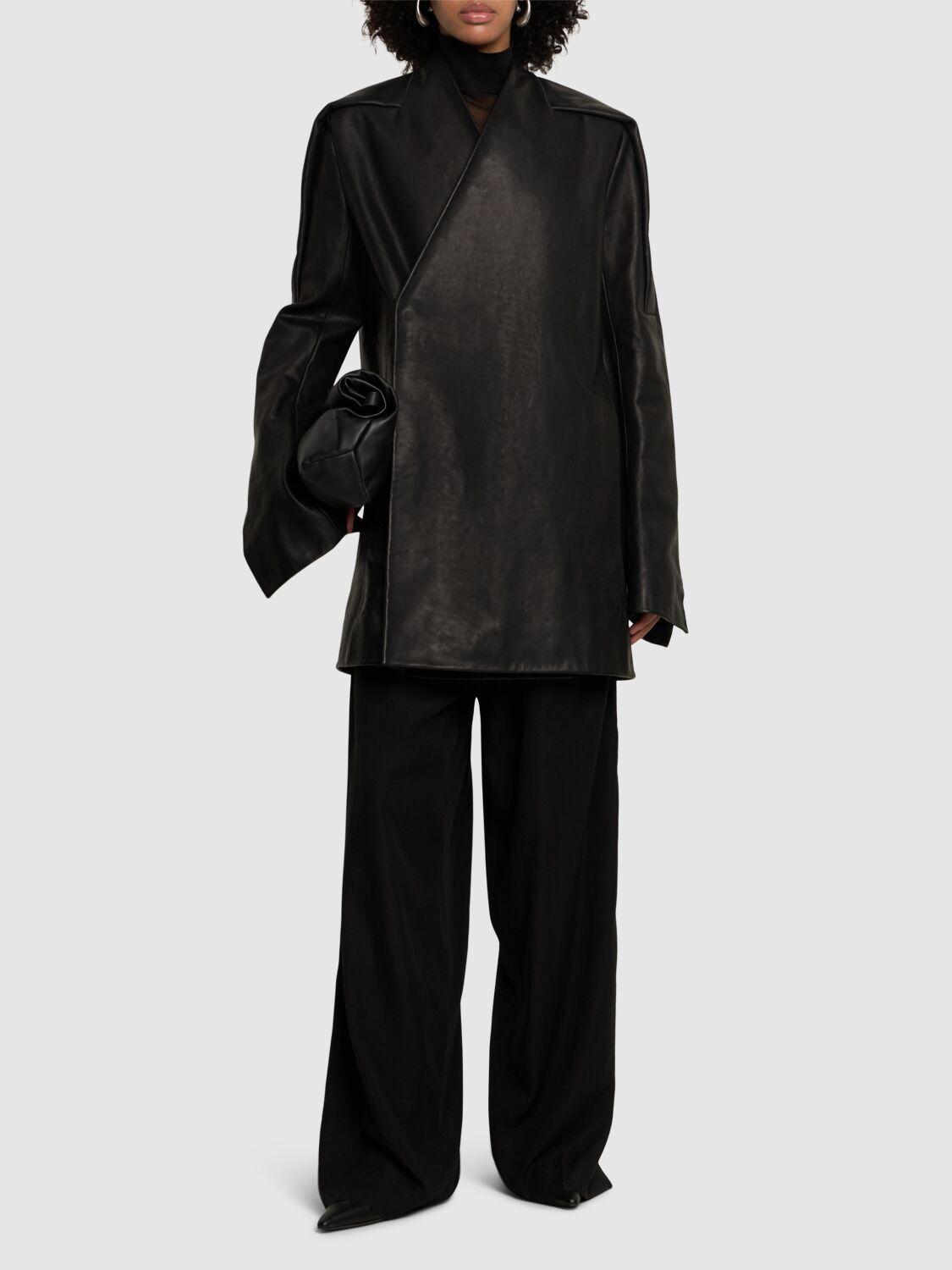 Rick Owens レディース ブラック Officer レザージャケット ジャケット