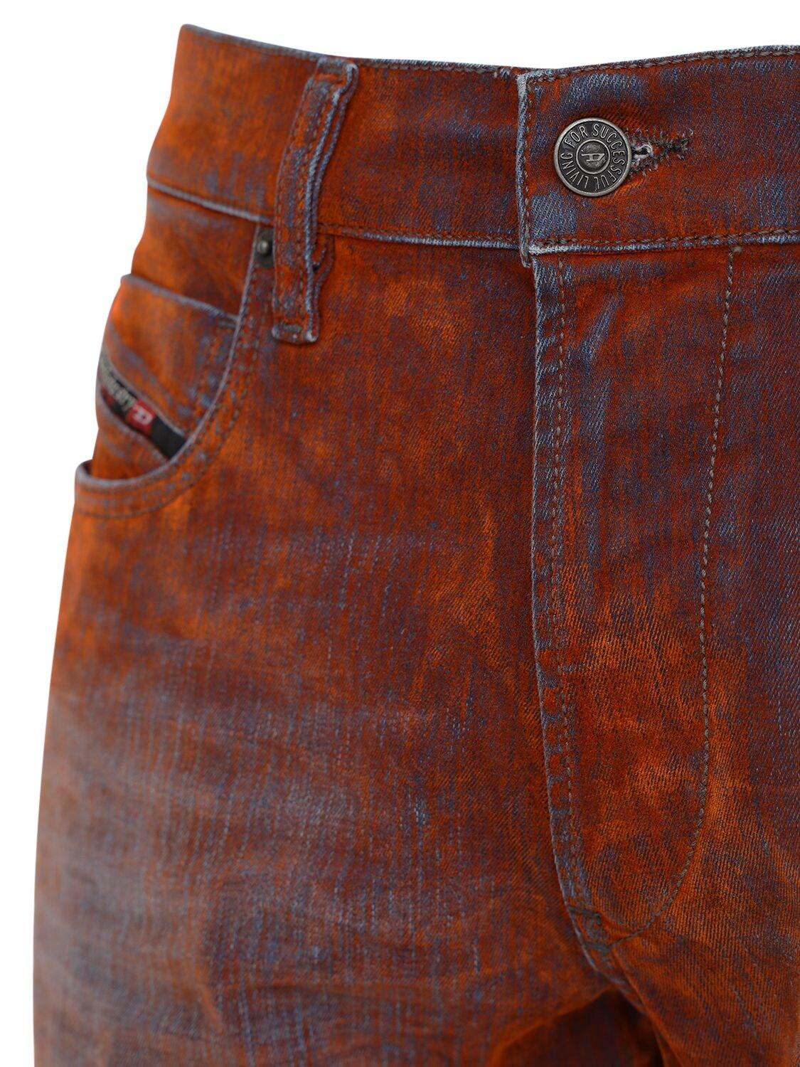 DIESEL D-strukt Slim Velvet Coating Denim Jeans in Orange for Men | Lyst