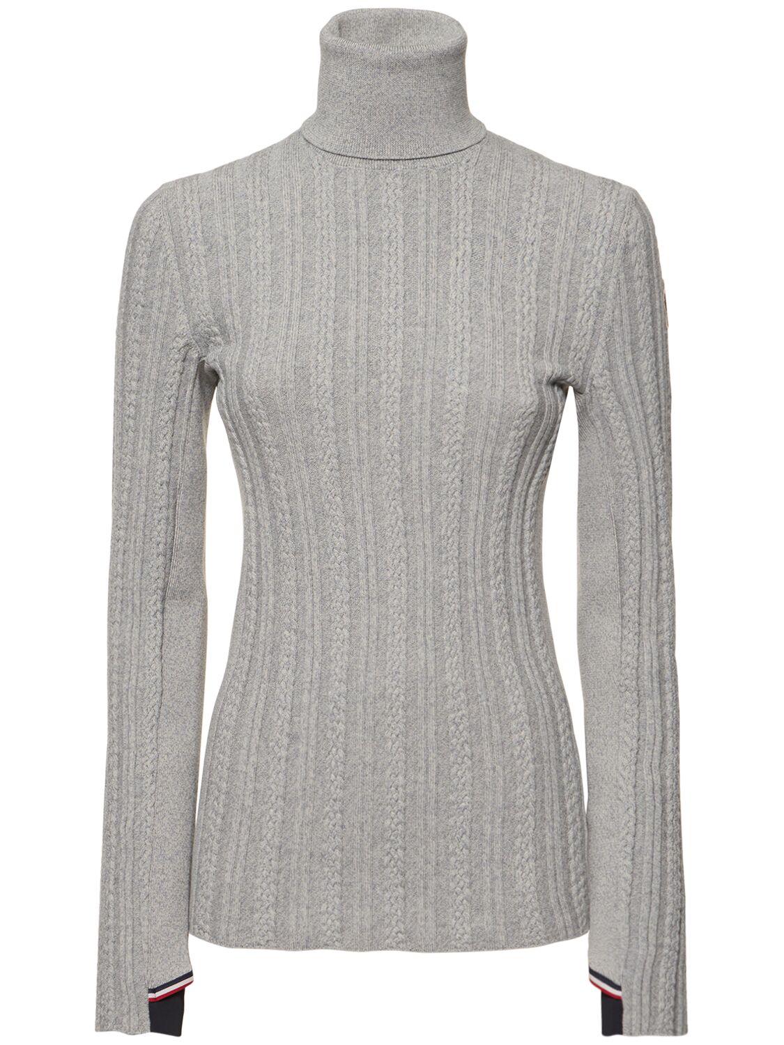 Moncler レディース グレー Extrafine Wool Blend Turtleneck Sweater 