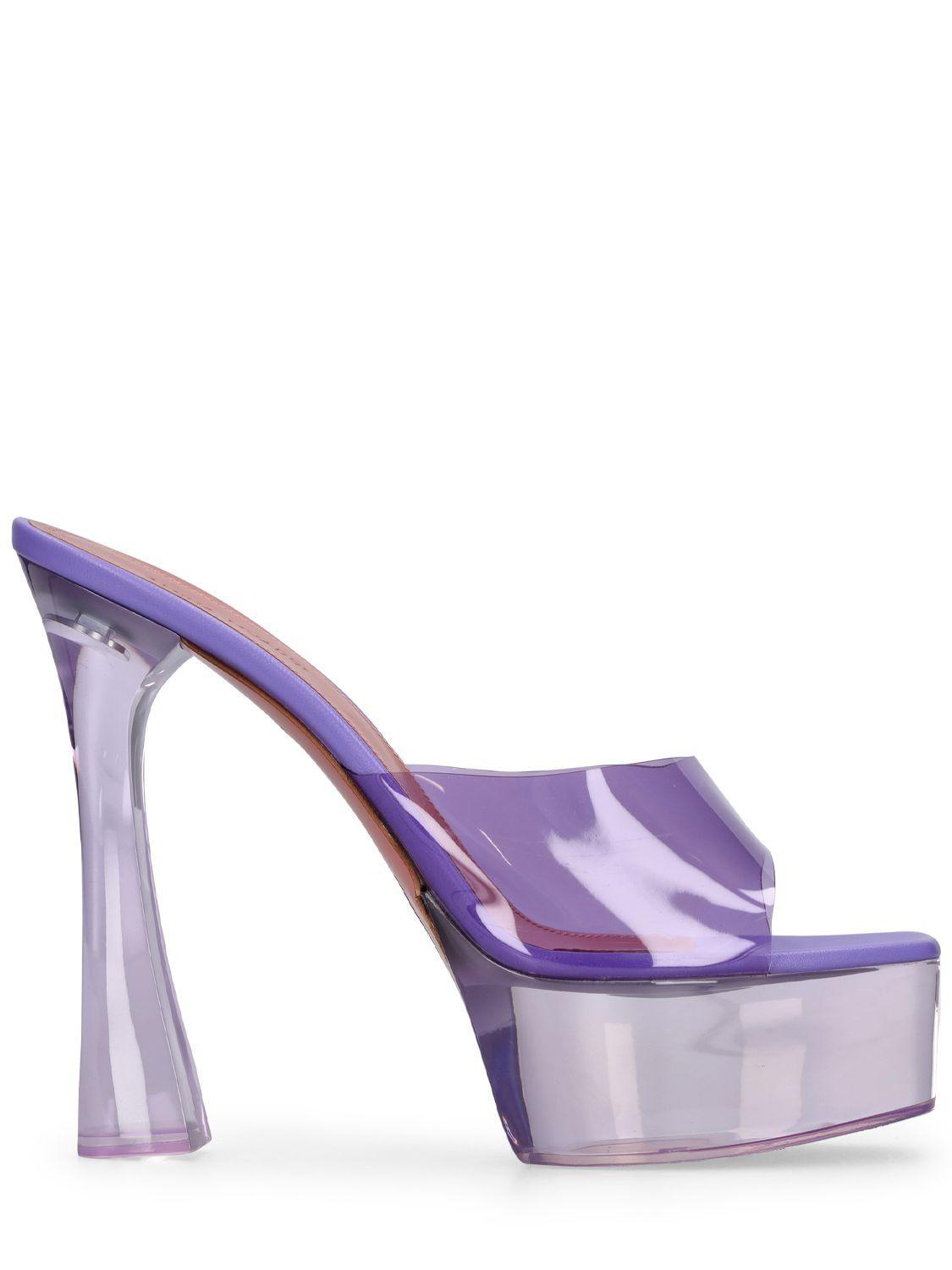 AMINA MUADDI 140mm Dalida Glass Pvc Mules in Purple | Lyst