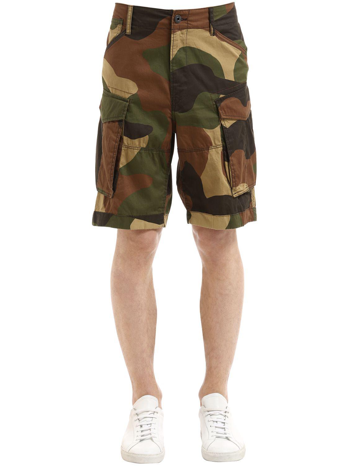 G-Star RAW Rovic Loose Camo Twill Cargo Shorts in 29-30-31-32-33-34-36-38  (Green) for Men - Lyst