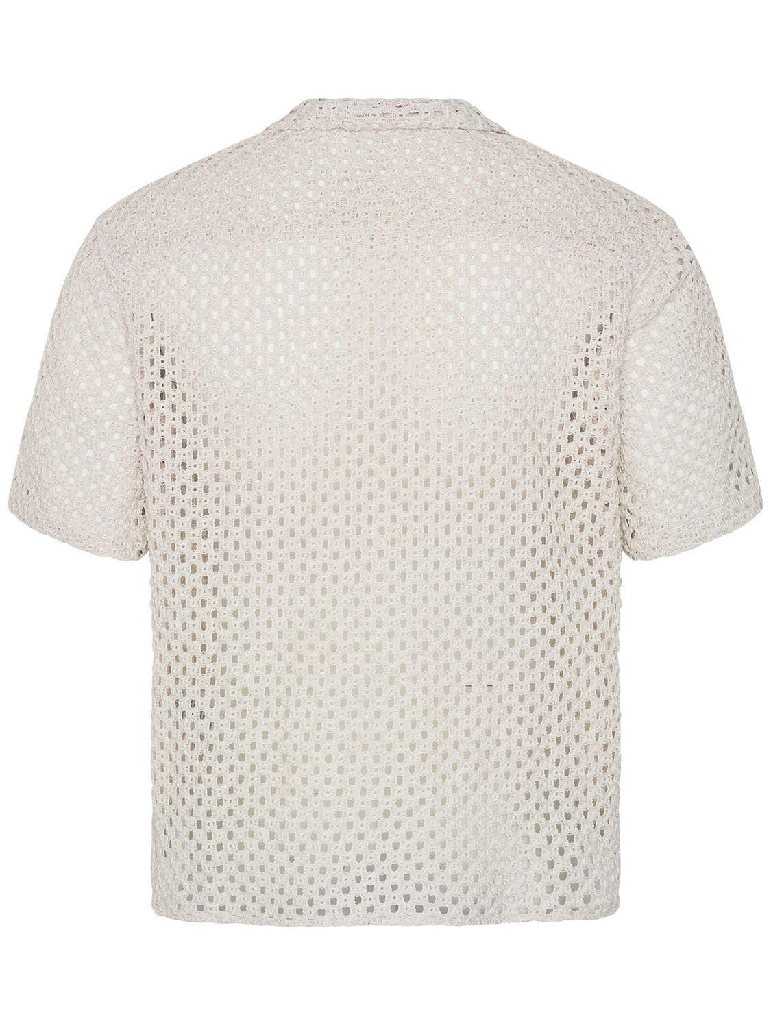 Commas Short Sleeve Macramé Shirt in White for Men | Lyst