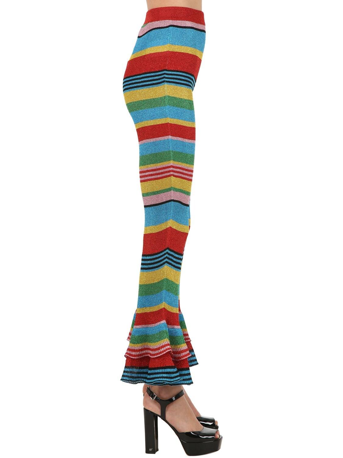 Moschino Striped Lurex Knit Pants - Lyst