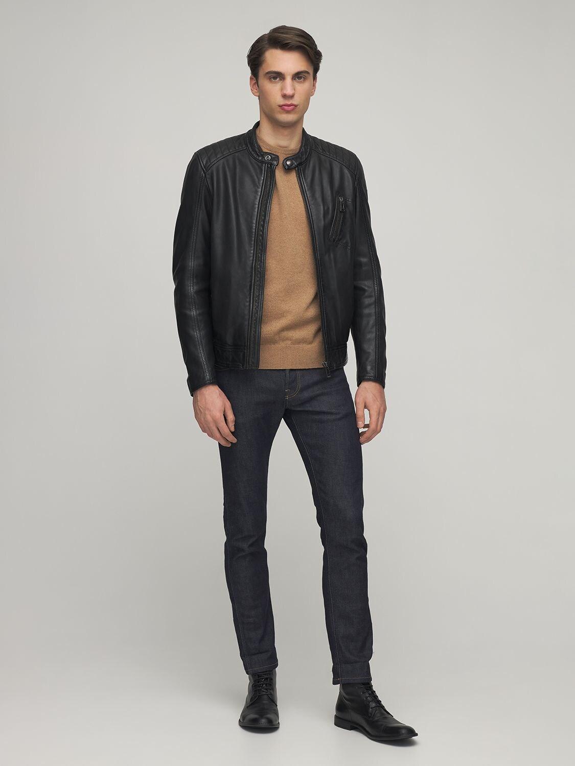 Belstaff V-racer 2.0 Tumbled Leather Jacket in Black for Men | Lyst