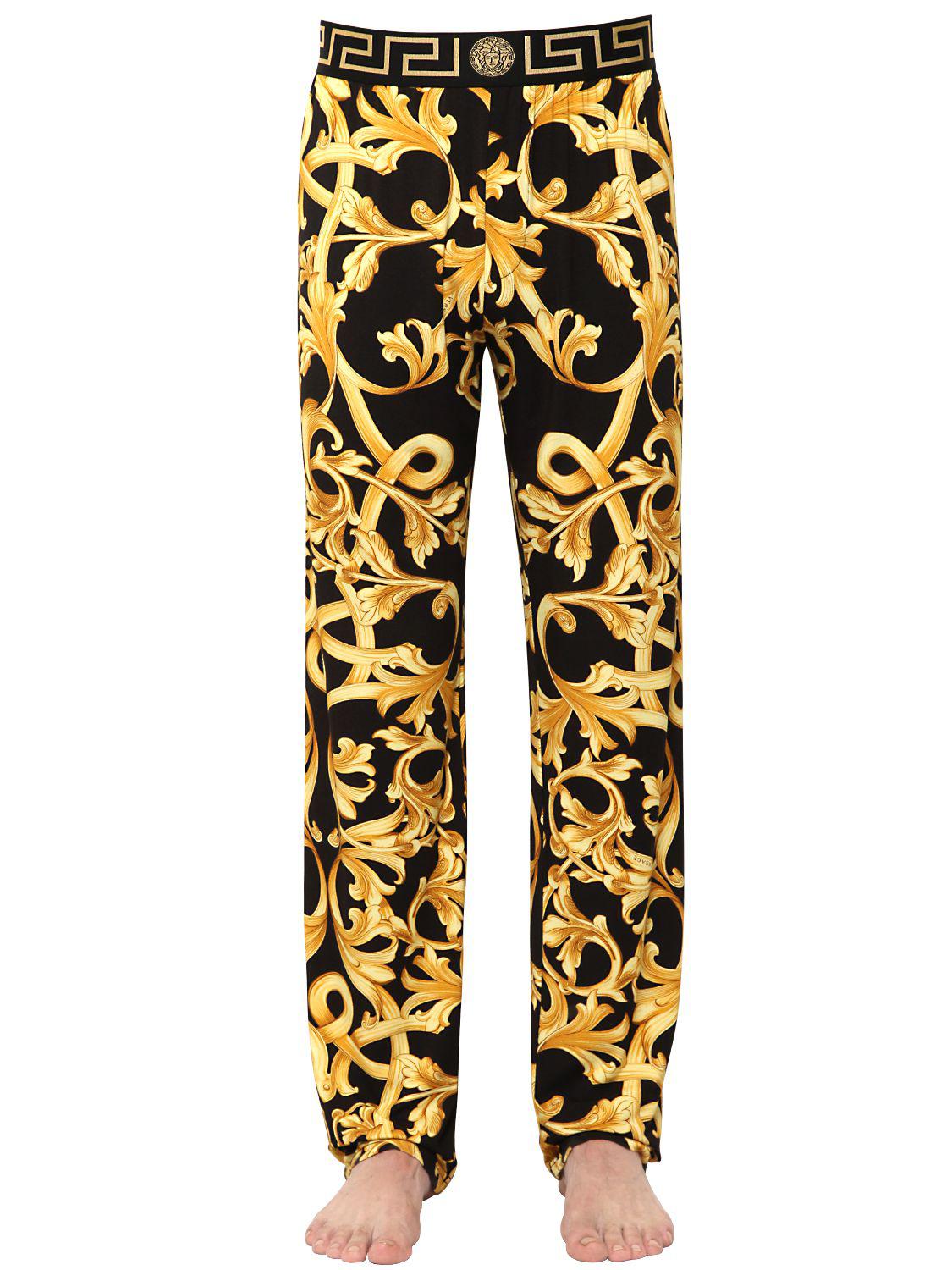 Versace Synthetic Baroque Printed Viscose Pajamas Lyst