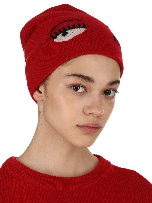 Red eye beanie hats Outlet