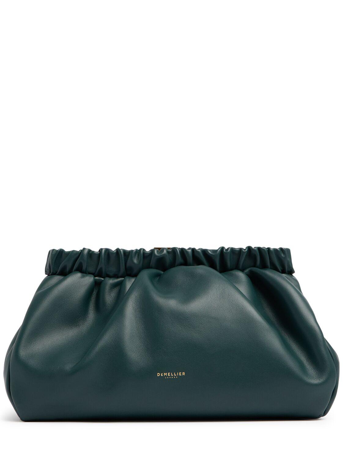 DeMellier London Miami Smooth Leather Clutch in Green | Lyst
