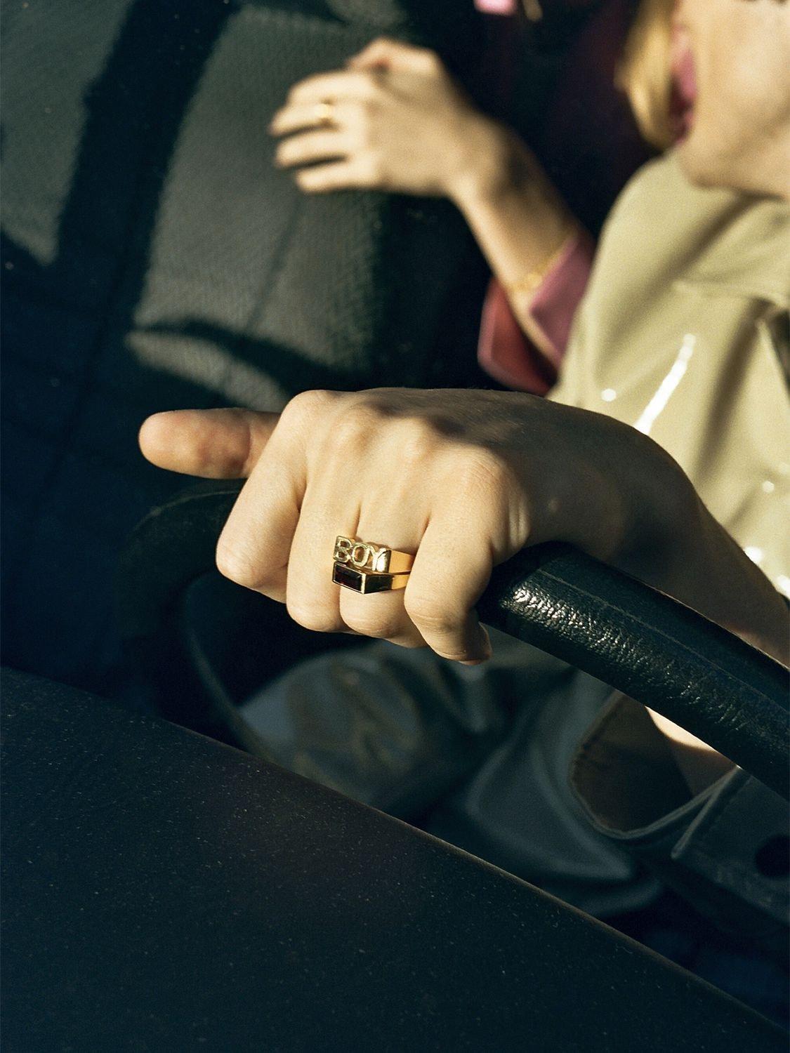 Maria Black Harald Signet Ring in Gold/Red (Metallic) | Lyst
