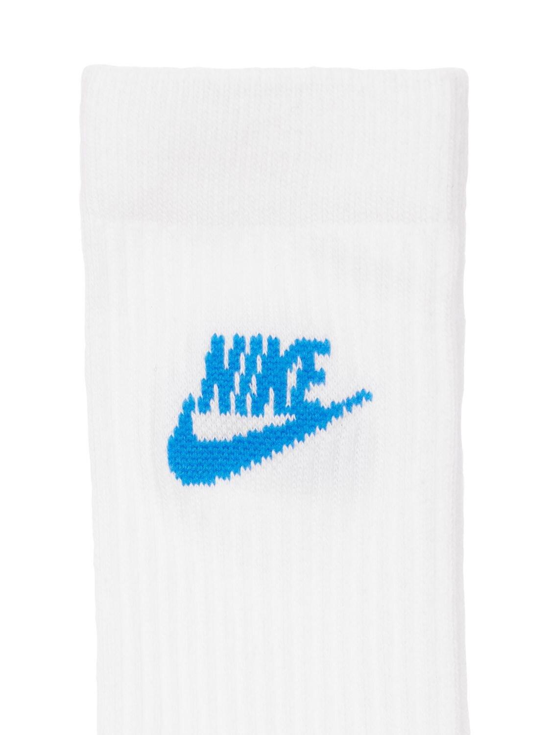 Nike Set Of 3 Cotton Blend Crew Socks in Blue - Lyst