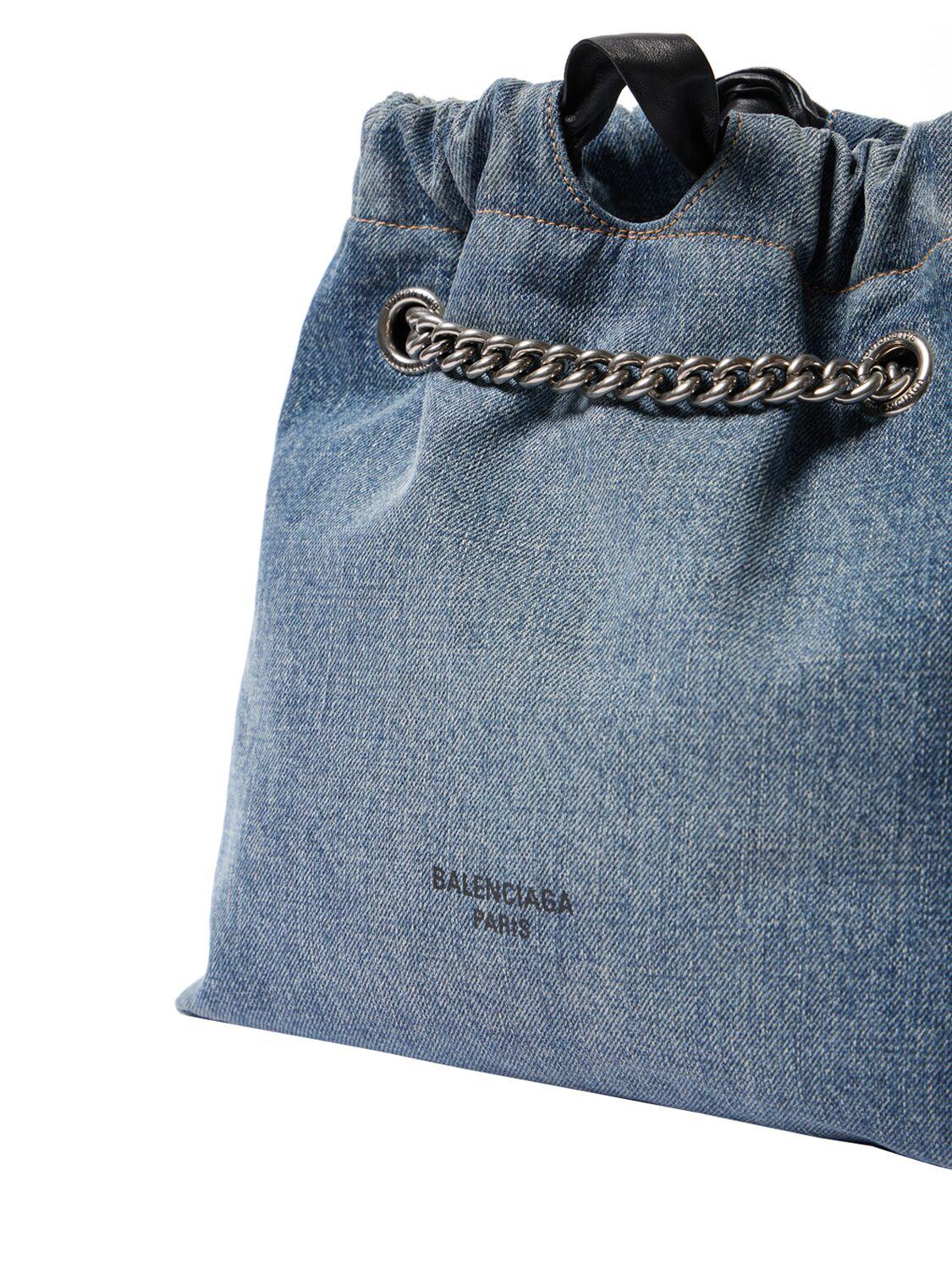 ◆春カラー◆【BALENCIAGA】Small Crush デニムトートバッグ Balenciaga Small Crush デニムトートバッグ ブルー | Lyst
