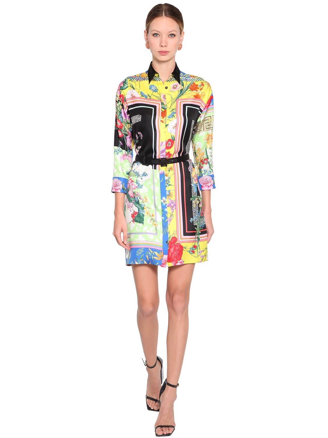 versace silk shirt dress