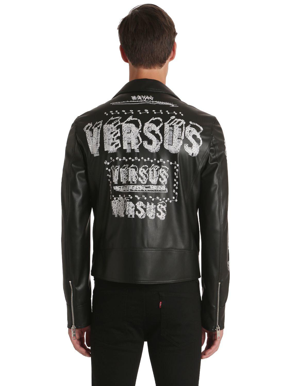 Versus Zayn X Faux Leather Biker Jacket in Black for Men | Lyst