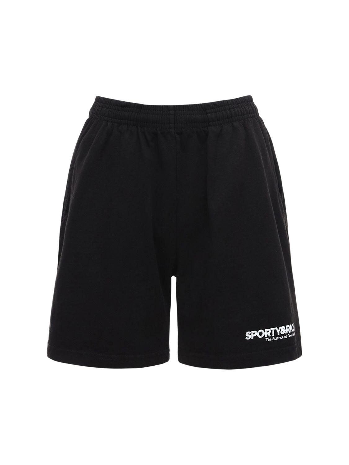 Sporty & Rich Cotton Sweat Shorts in Black - Lyst
