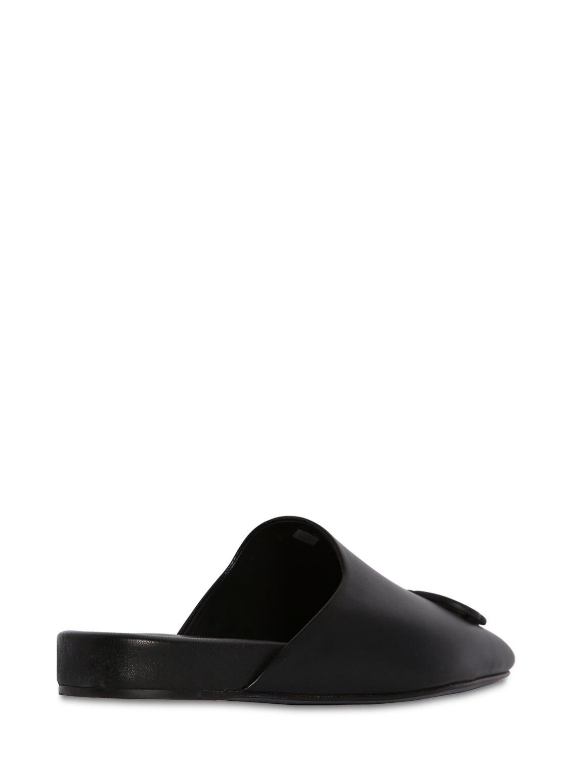 Balenciaga Cosy Bb Flat Carrera Leather Mules in Black - Lyst