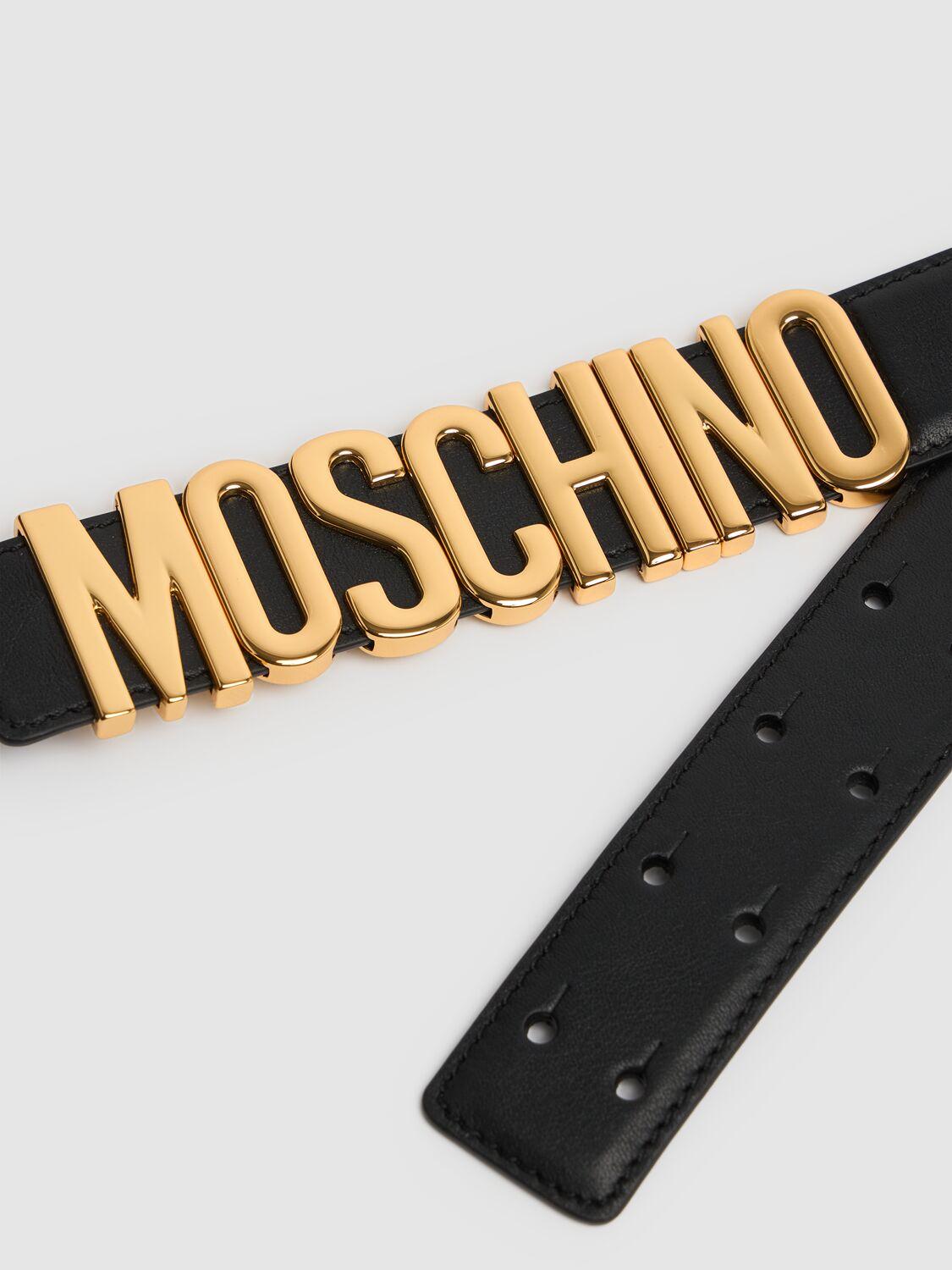 値下げモスキーノMOSCHINO ベルト レザー ロゴ ブラック Moschino モスキーノ ロゴプレート ベルト | ブラック | FARFETCH JP
