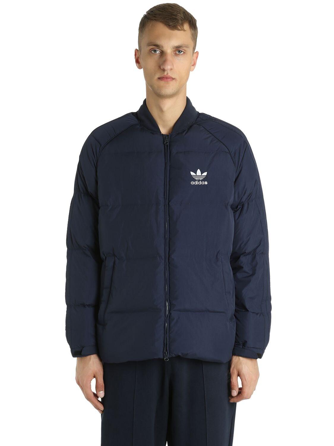 adidas Originals Sst Logo Printed Bomber Jacket in Navy (Blue) for Men ...