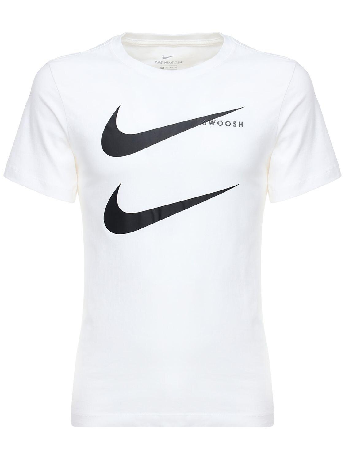 Nike Double Swoosh Cotton T-shirt in White for Men | Lyst UK