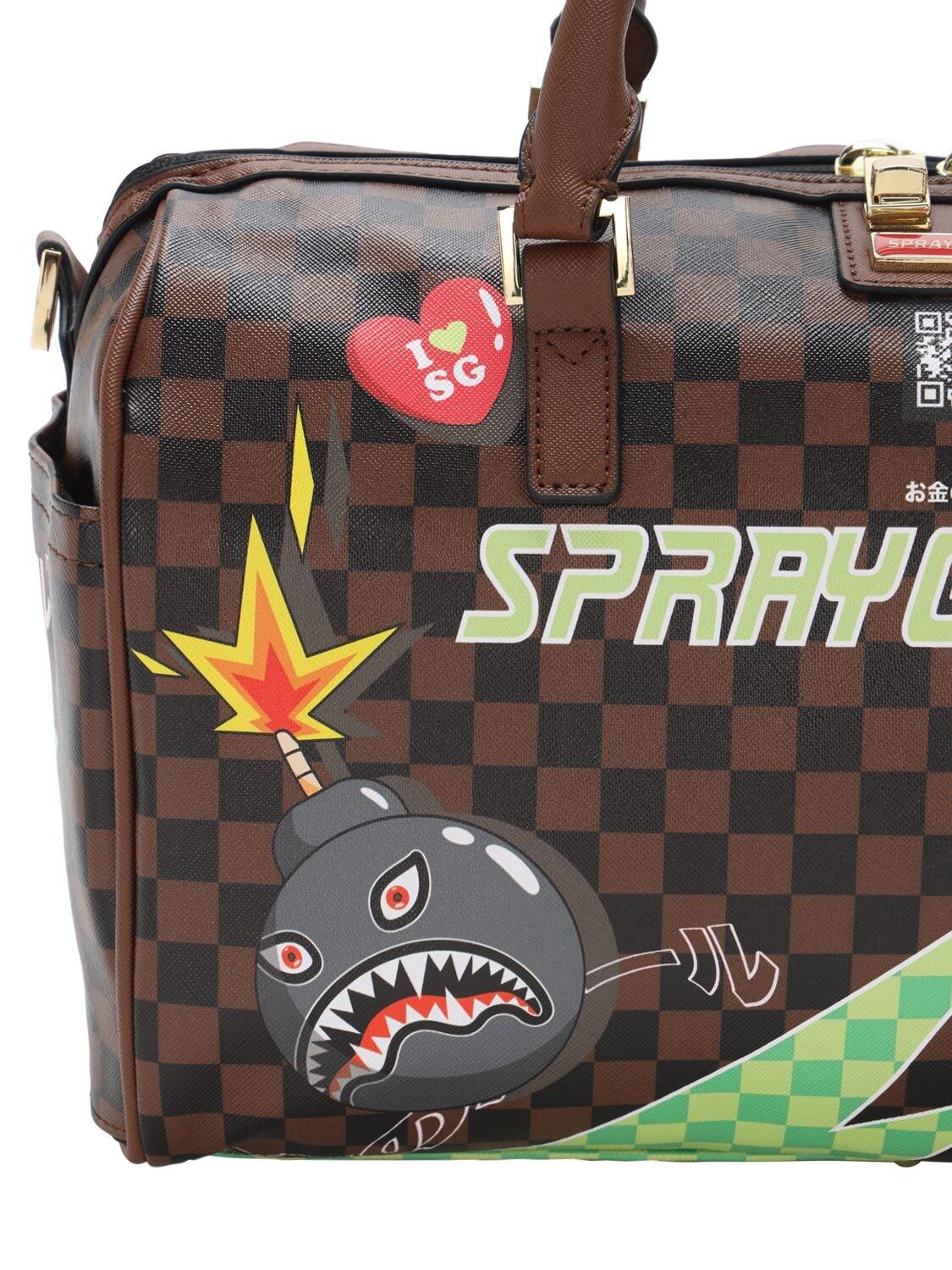 Sprayground Sharks In Paris Duffle Duffle Bag In Brown