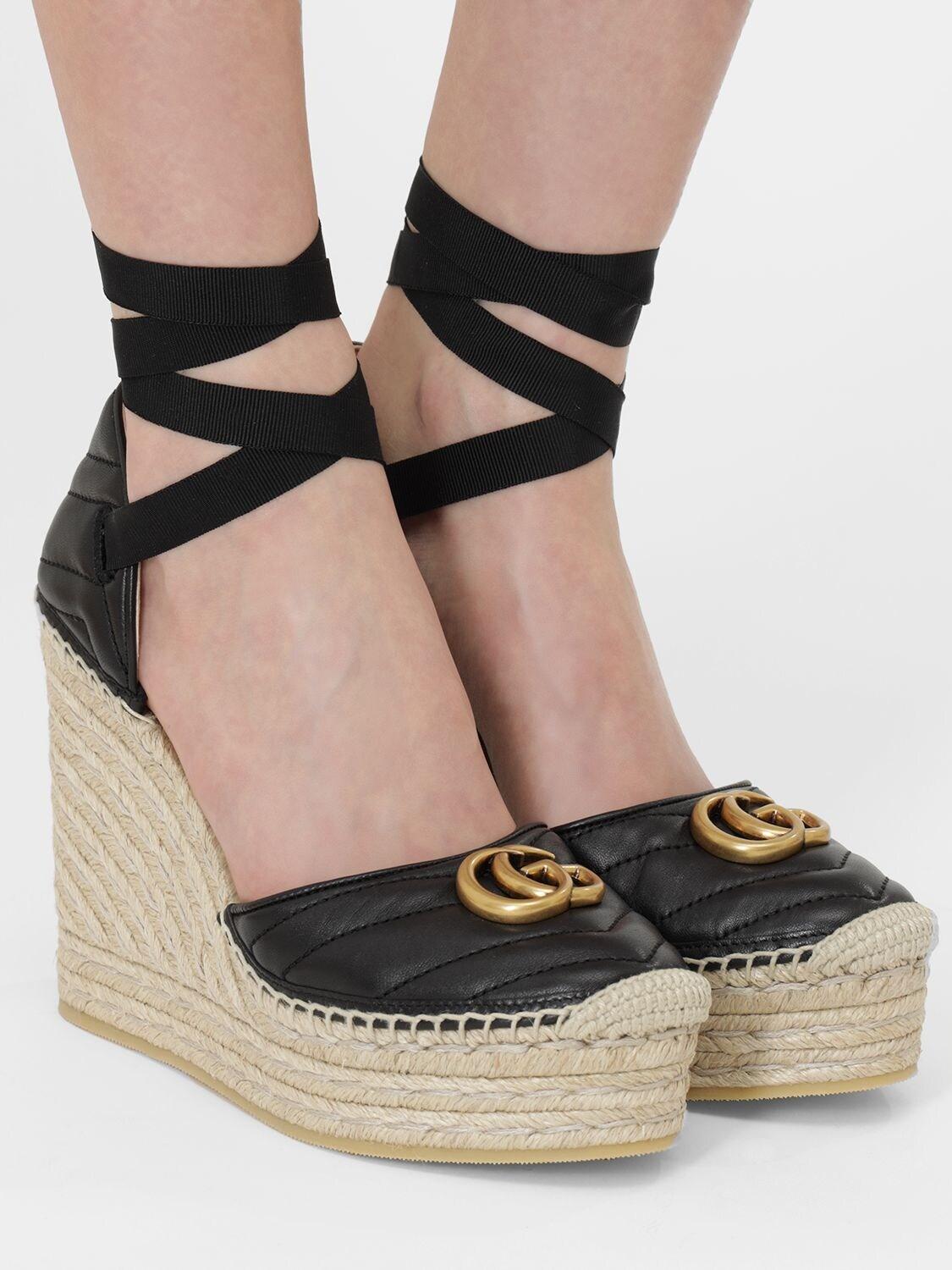 120mm Palmyra Quilted Leather Wedges 