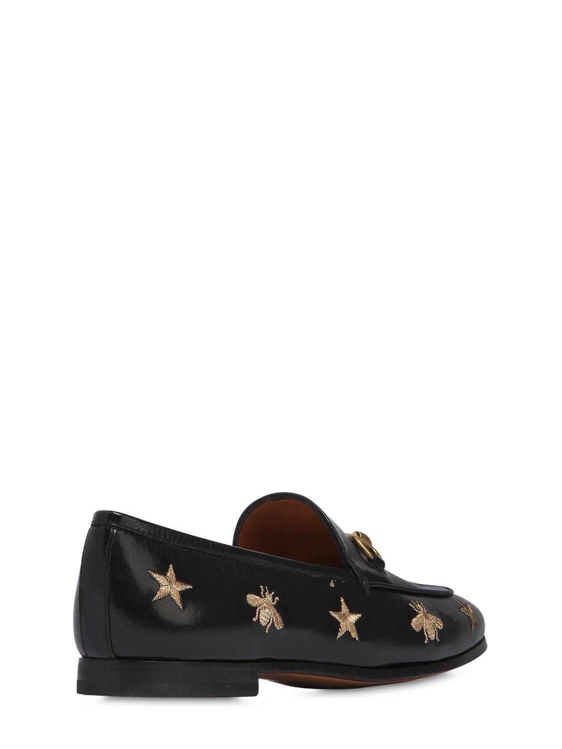 gucci jordaan embroidered loafers