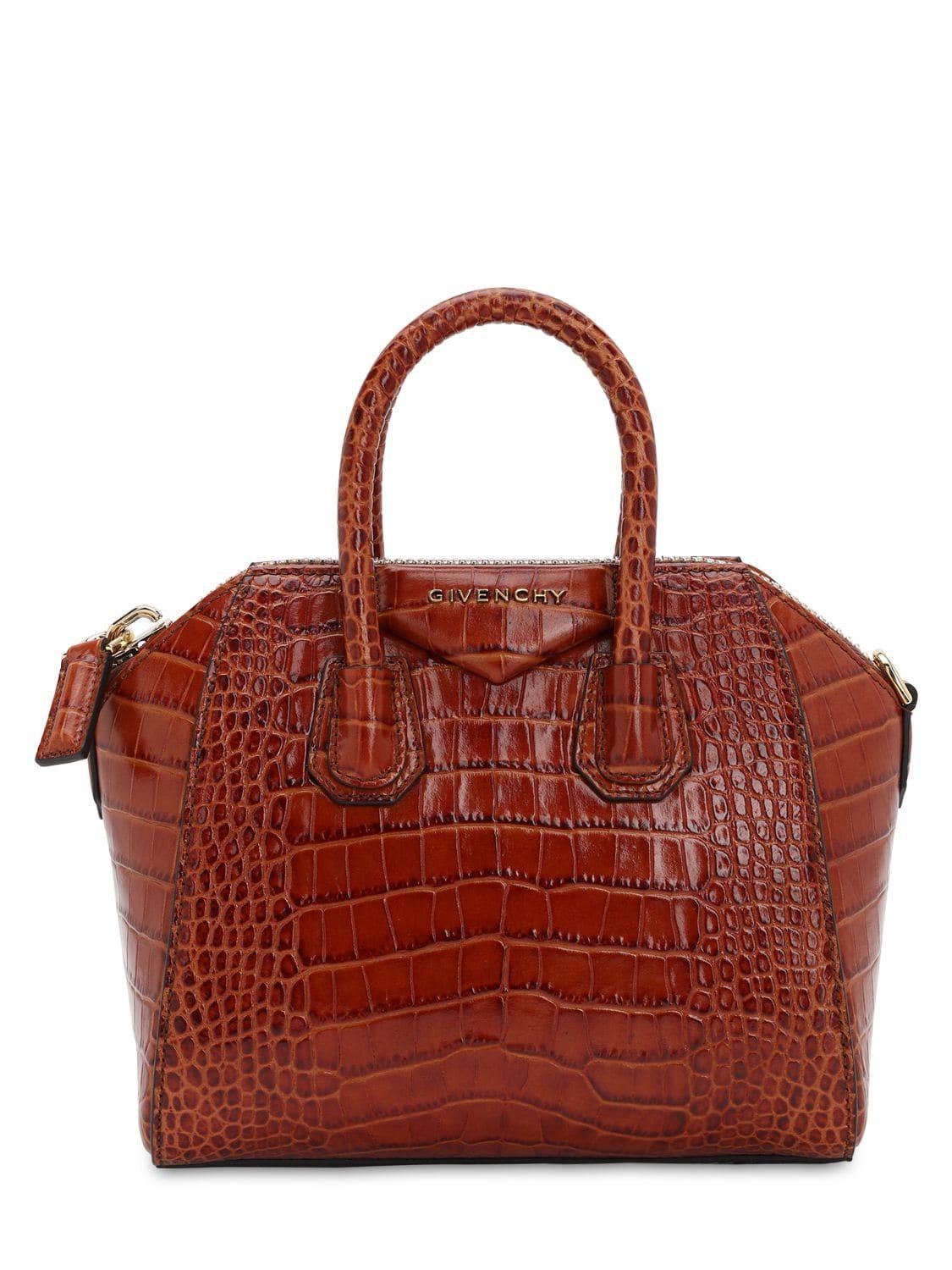 Givenchy Mini Antigona Croc Embossed Leather Bag - Lyst
