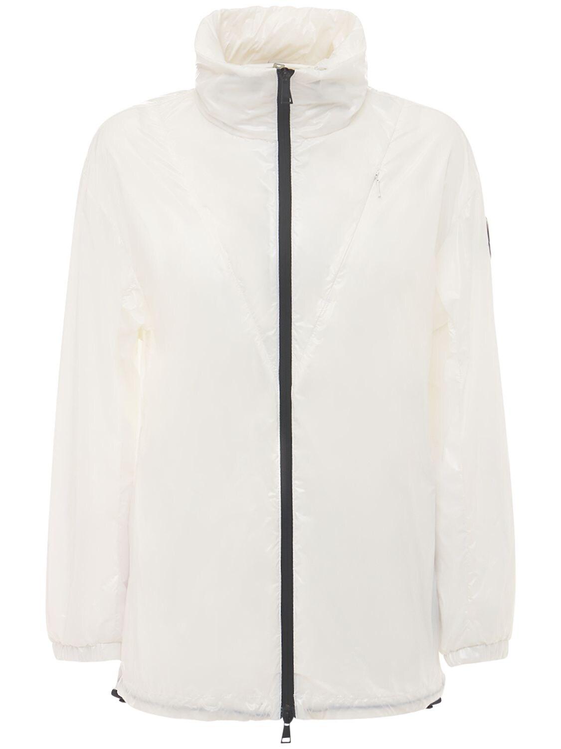 Moncler Synthetic Melucta Logo Nylon Jacket in White - Lyst