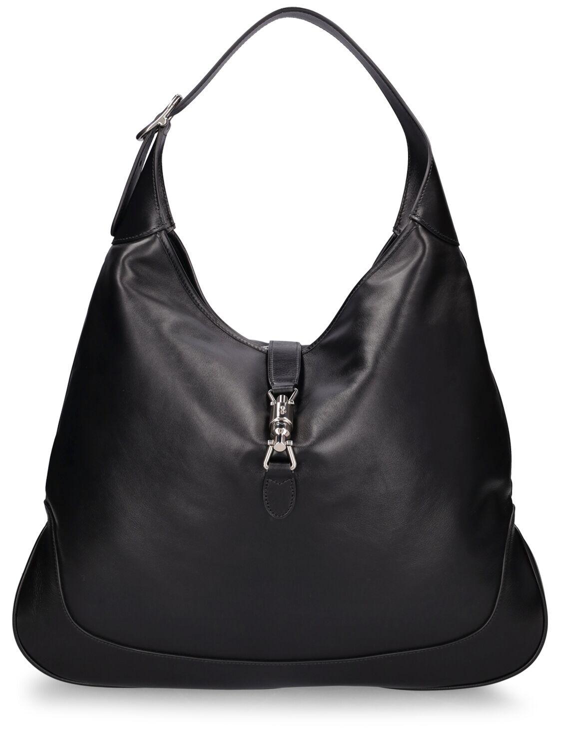 Gucci Medium Jackie 1961 Black Leather Shoulder Bag New