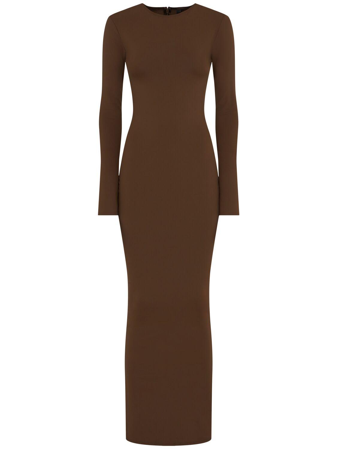 ワンピース ENTIRE STUDIOS LONG BROWN DRESS IN NYLON BLEND Entire Studios Long Brown Dress In Nylon Blend | ModeSens