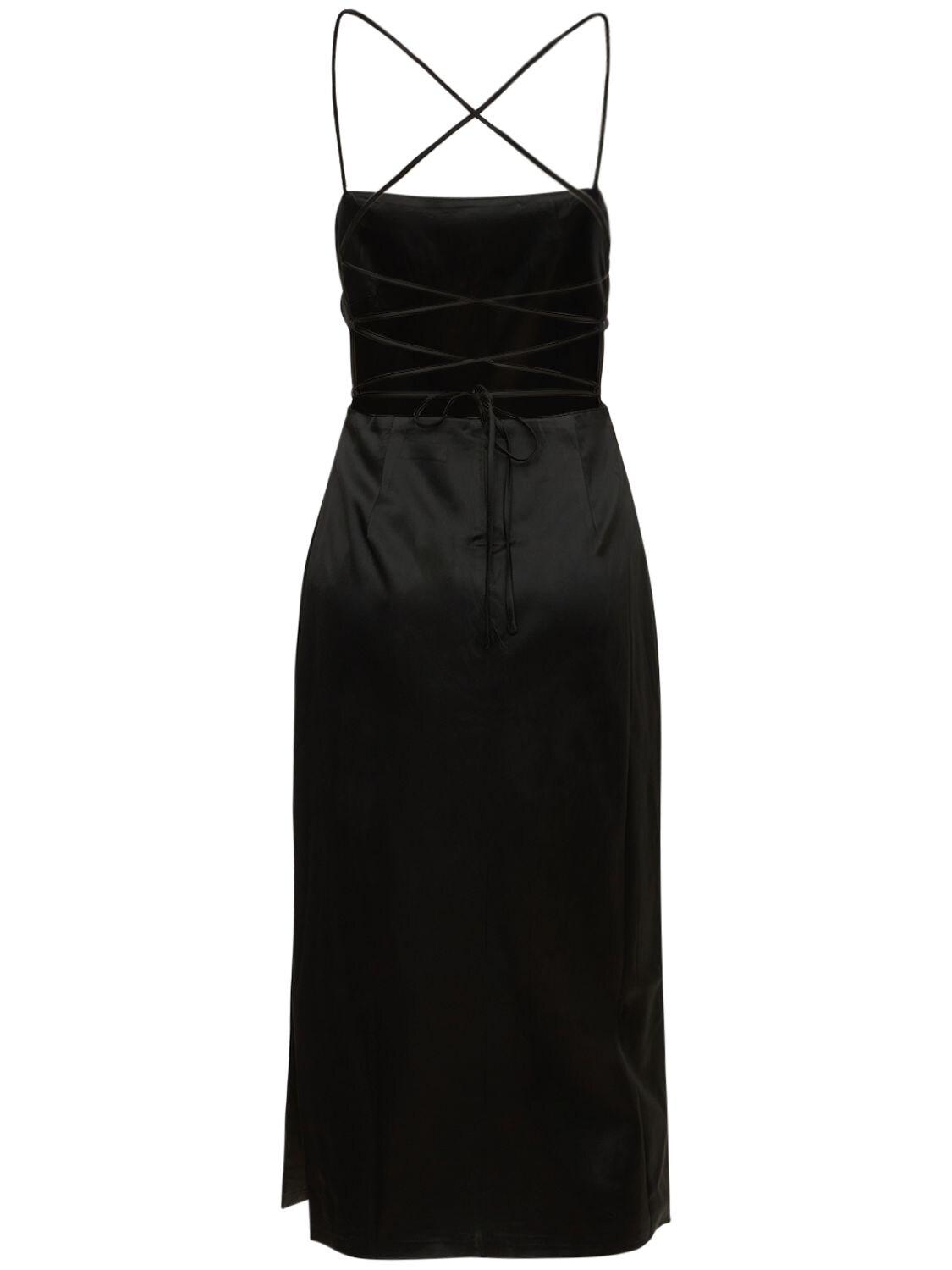 Third Form Stretch Tech Midi Dress W/ Slits in Black | Lyst