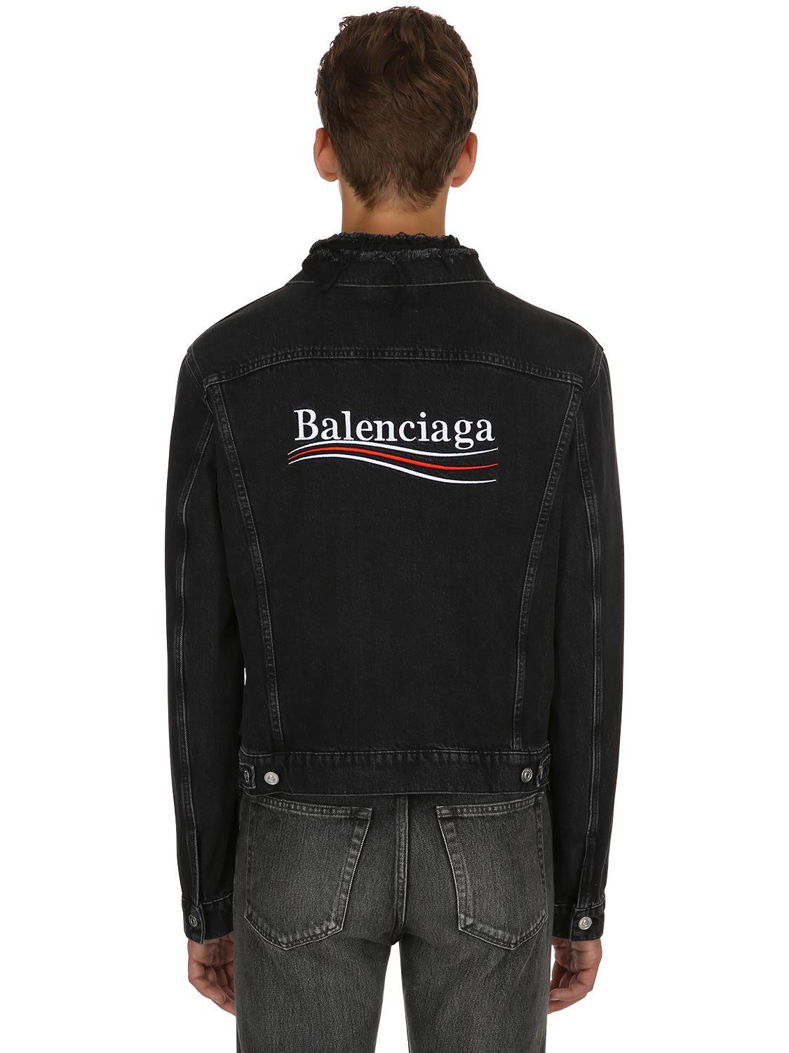 Balenciaga Black Oversized Denim Jacket  SSENSE