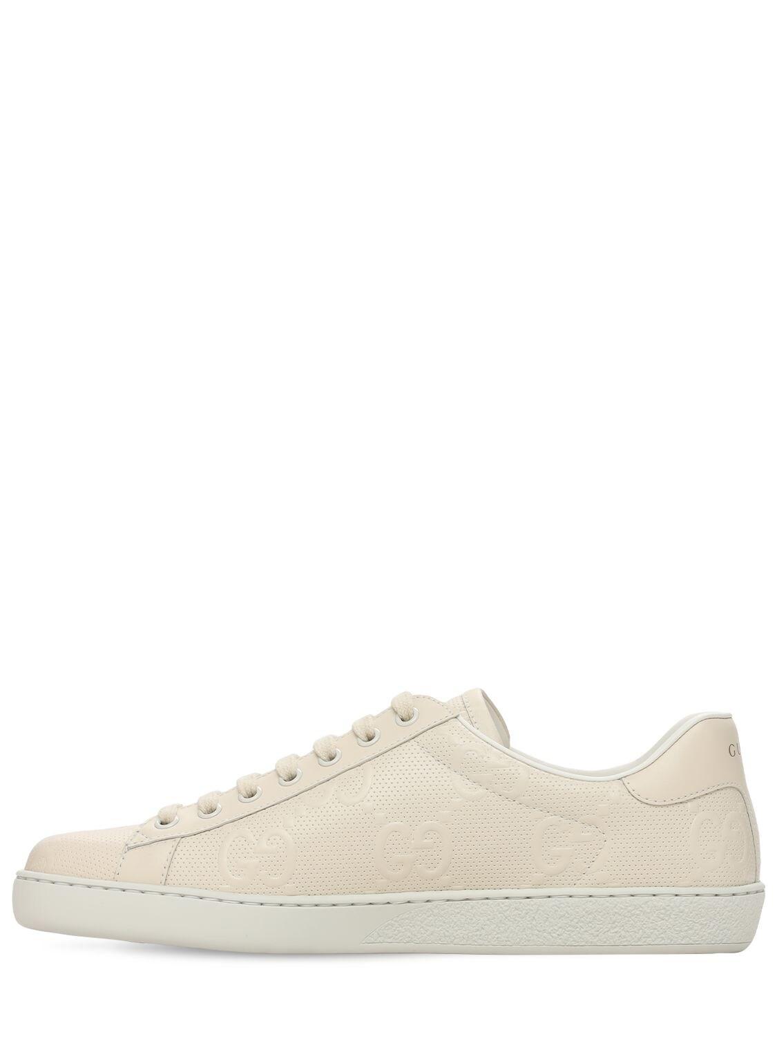 Gucci Ace GG Embossed Sneaker in White for Men | Lyst