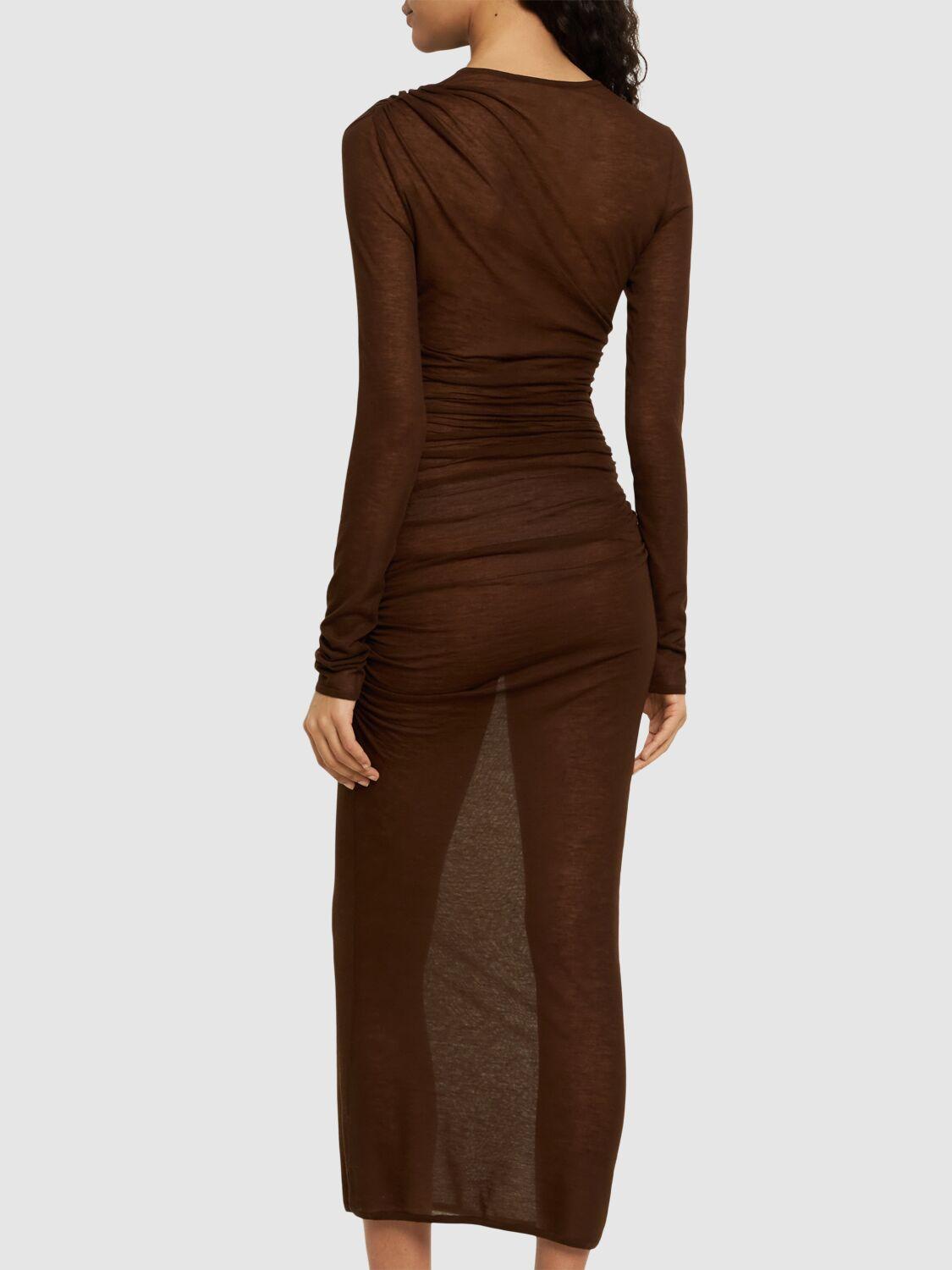 VIP【送料関税込】SAINTLAURENT WOOL BLEND LONG PENCIL DRESS Saint Laurent Wool Blend Long Pencil Dress In Black | ModeSens