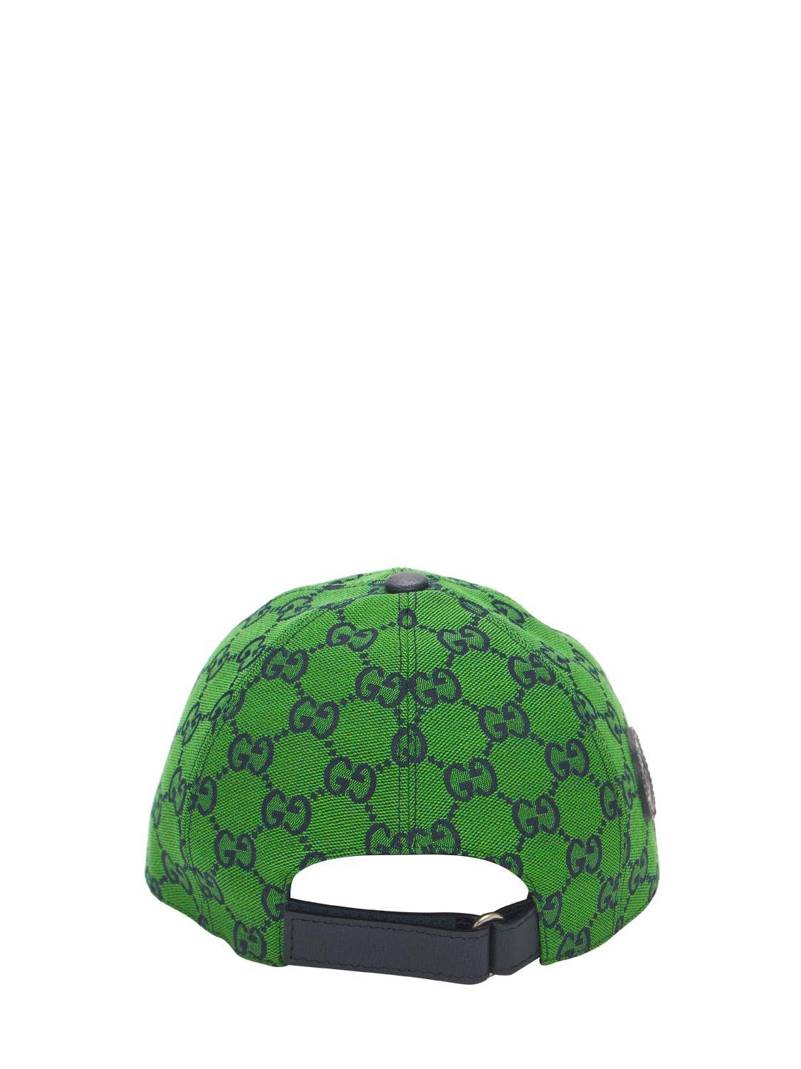 Gucci Gg Multicolor Canvas Baseball Hat in Green | Lyst