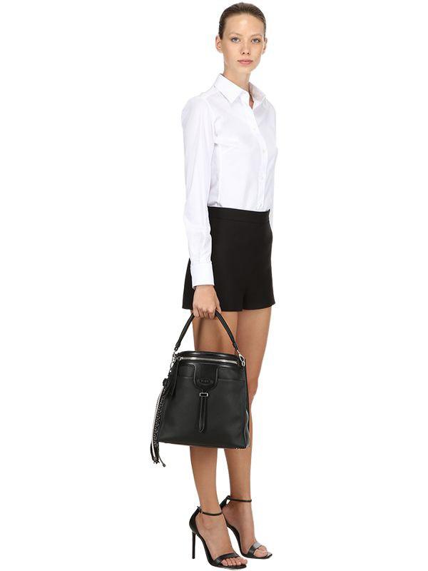 Tod's Small Thea Leather Shoulder Bag in Black | Lyst