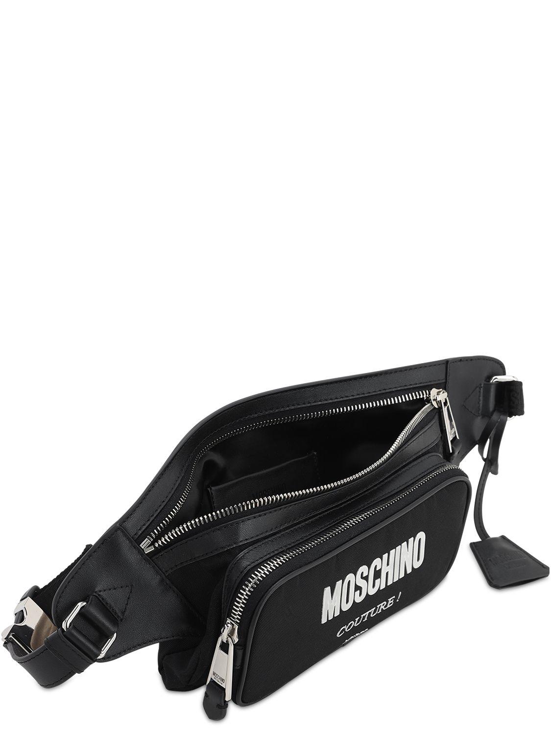 Moschino Logo Belt Bag in Black for Men - Lyst