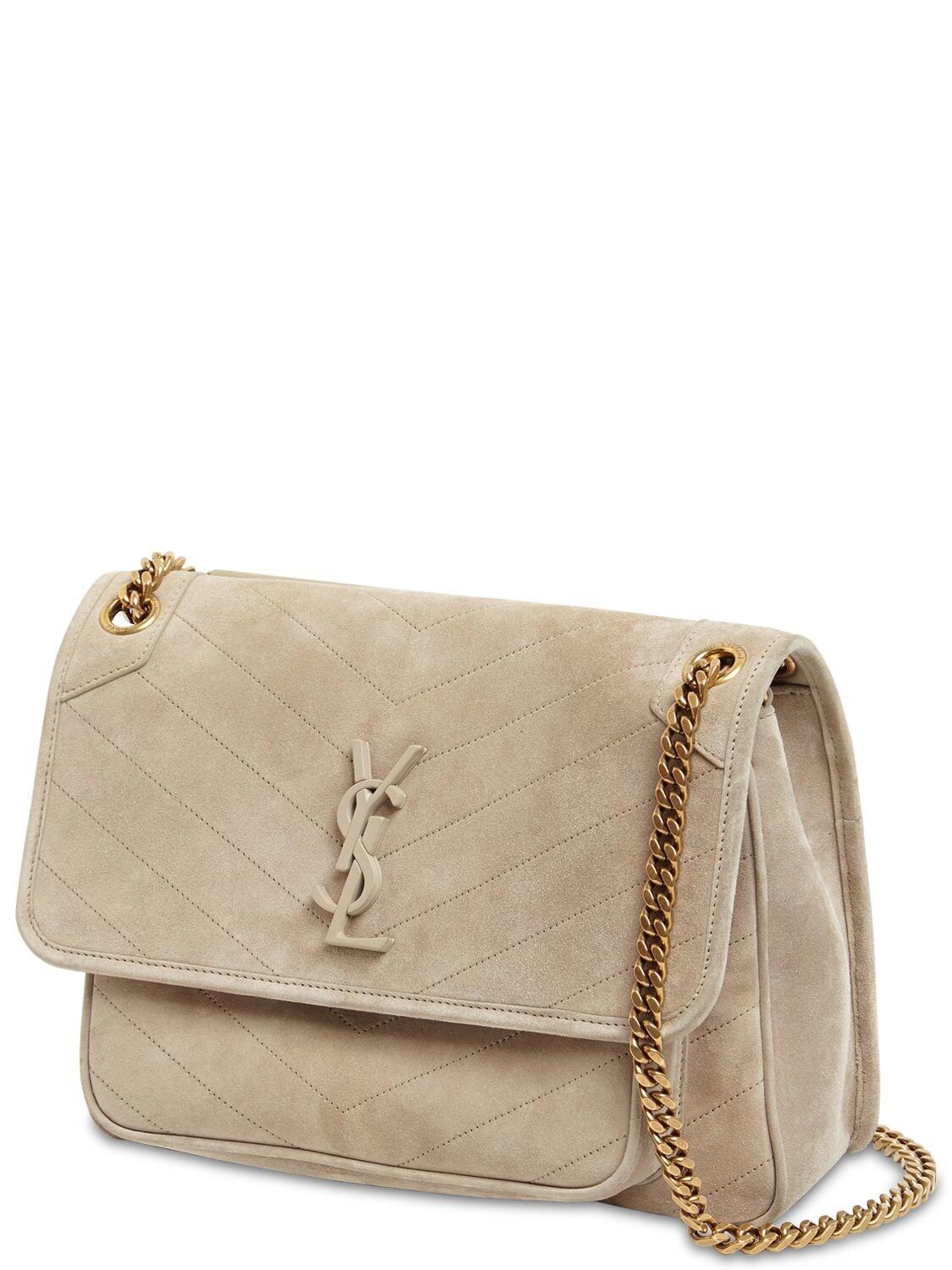 Saint Laurent Medium Niki Monogram Suede Bag | Lyst Canada