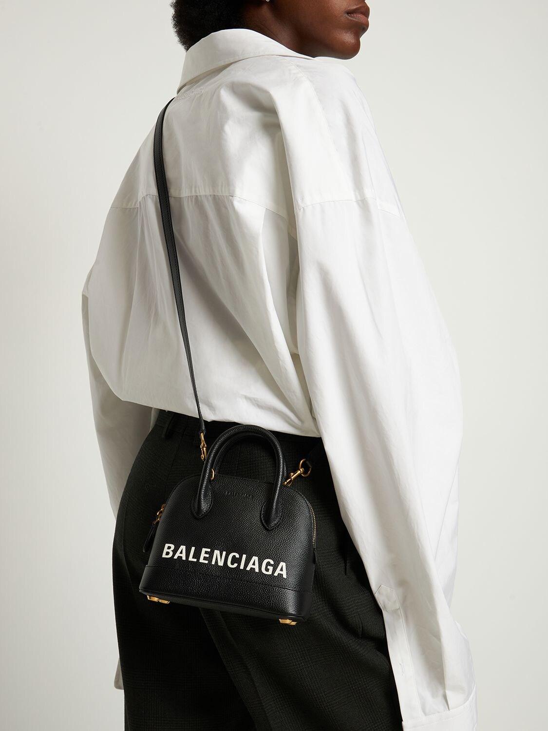 Balenciaga Xxs Ville Leather Top Handle Bag in Black | Lyst Australia
