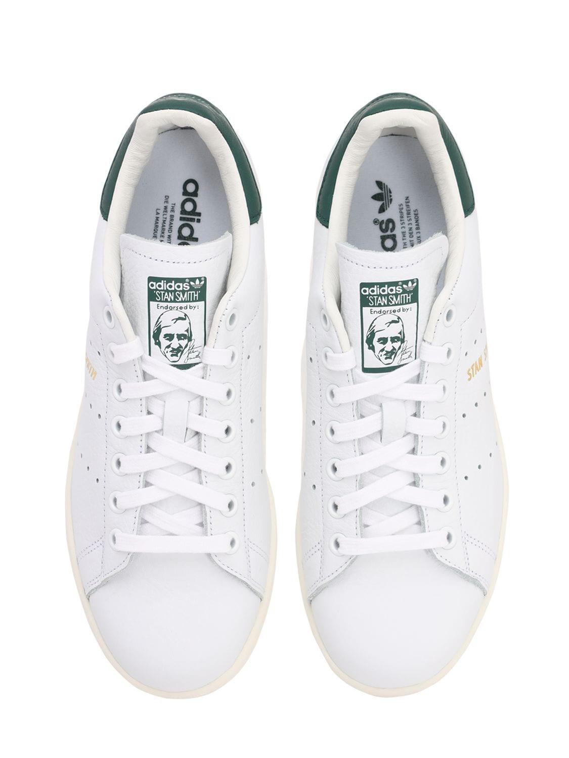 adidas Originals Stan Smith Leather Sneakers in White,Green (White) - Lyst