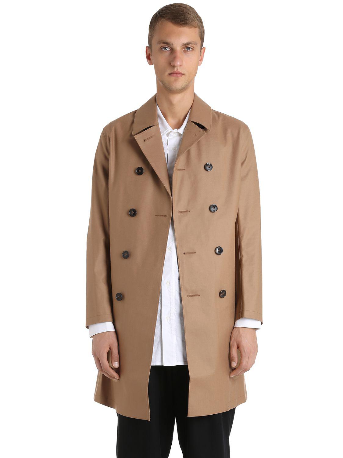 Mackintosh Rubberized Wool Coat In Beige Natural For Men Save