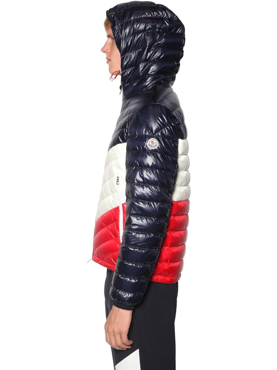 Moncler Synthetic Chevron-quilted Down Puffer Jacket in Red/White 