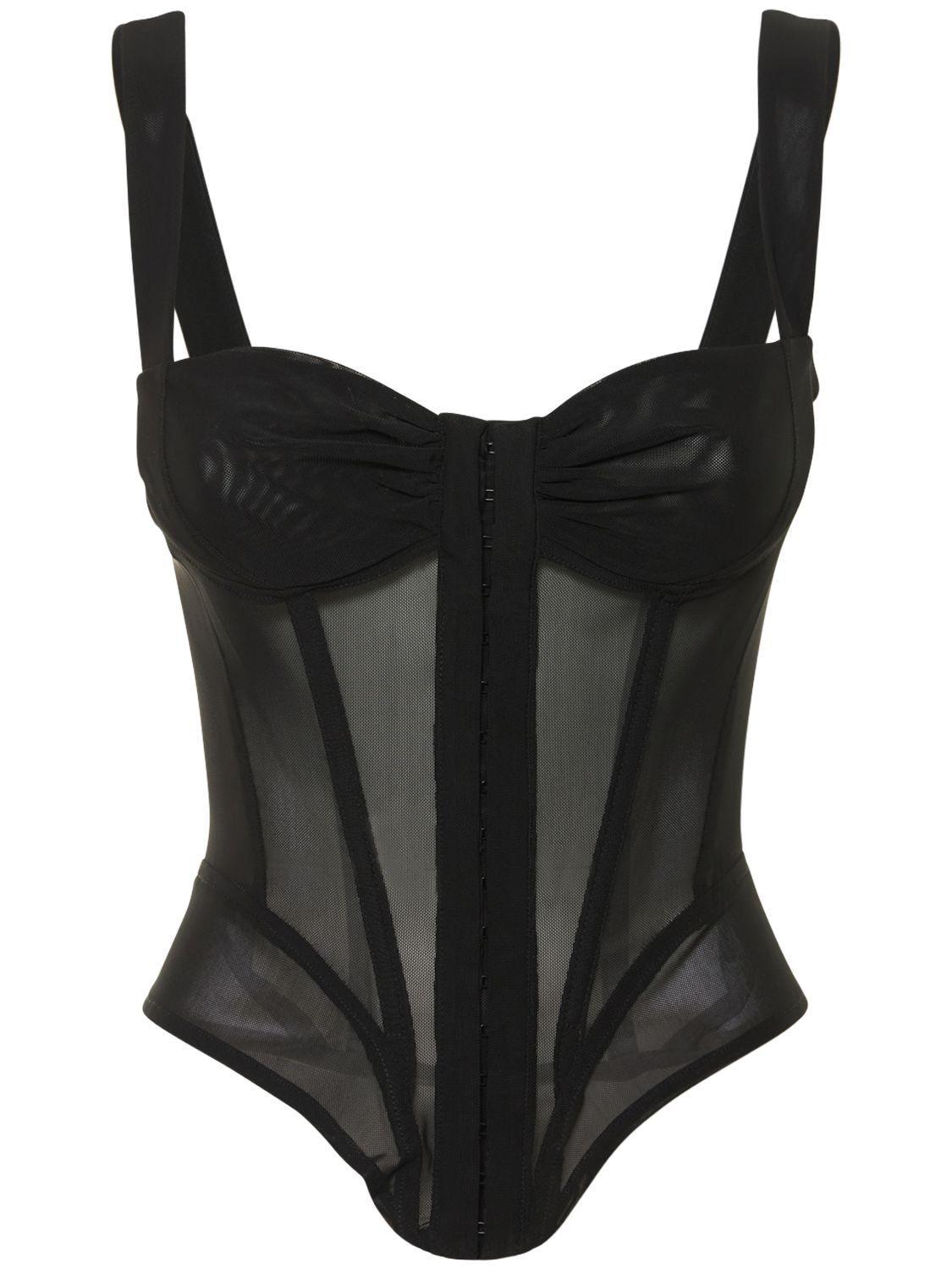 Miaou Deville Power Mesh Corset Top in Black Lyst